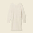 Robe pull droite col bateau creme femme