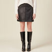 Jupe trapèze simili cuir noir femme