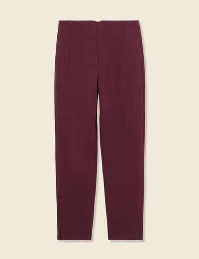 Pantalon cigarette violet foncé femme