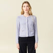 Gilet manches longues col rond bleu marine femme
