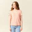 T-shirt éco-responsable rose saumon femme