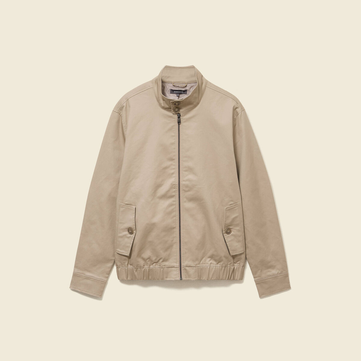 Blouson col montant manches longues beige homme