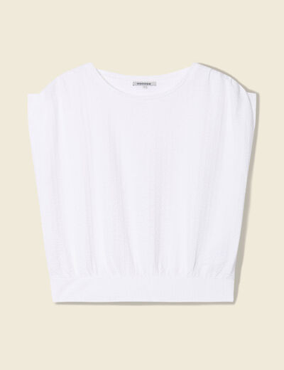 T-shirt manches courtes blanc femme