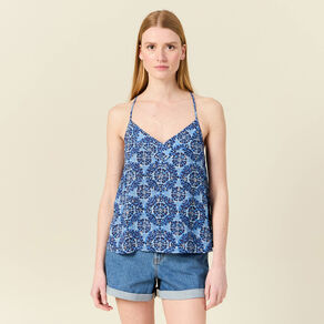 caraco bretelles fines bleu femme Caraco bretelles fines bleu femme