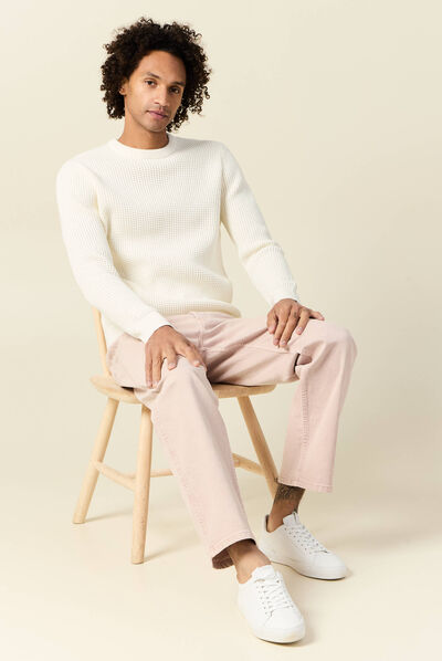 Pull éco-responsable ecru homme