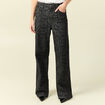 Pantalon wide large taille haute gris fonc&eacute; femme