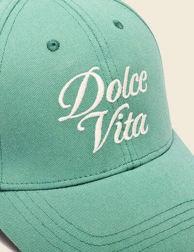 Casquette brodée vert homme
