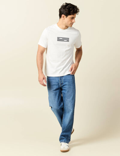 T-shirt manches courtes ecru homme