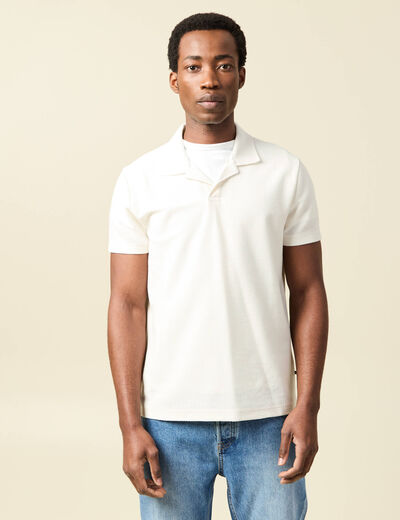 Polo manches courtes ecru homme