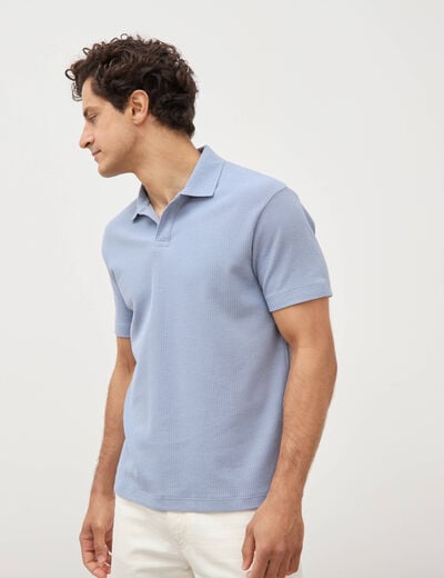 Polo manches courtes bleu gris homme