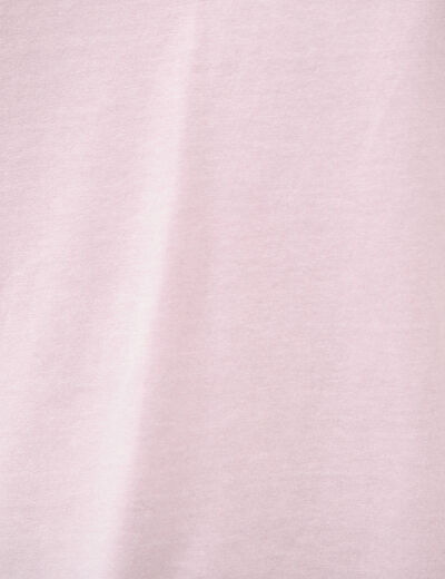 T-shirt col v manches courtes en coton parme femme