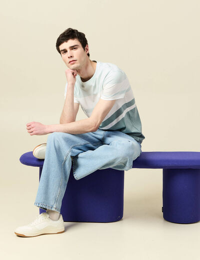 T-shirt manches courtes bleu gris homme
