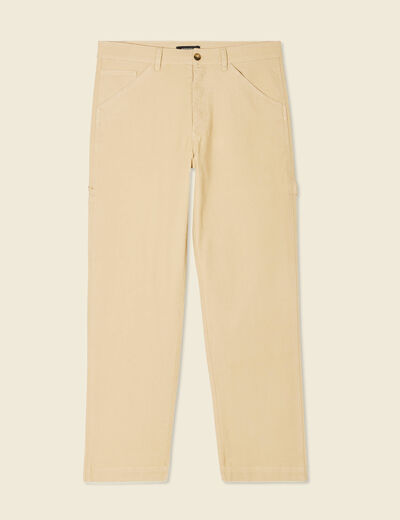 Jeans droit 5 poches beige homme