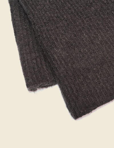 Écharpe tricotée gris foncé femme