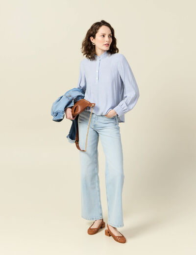 Blouse manches longues ecru femme