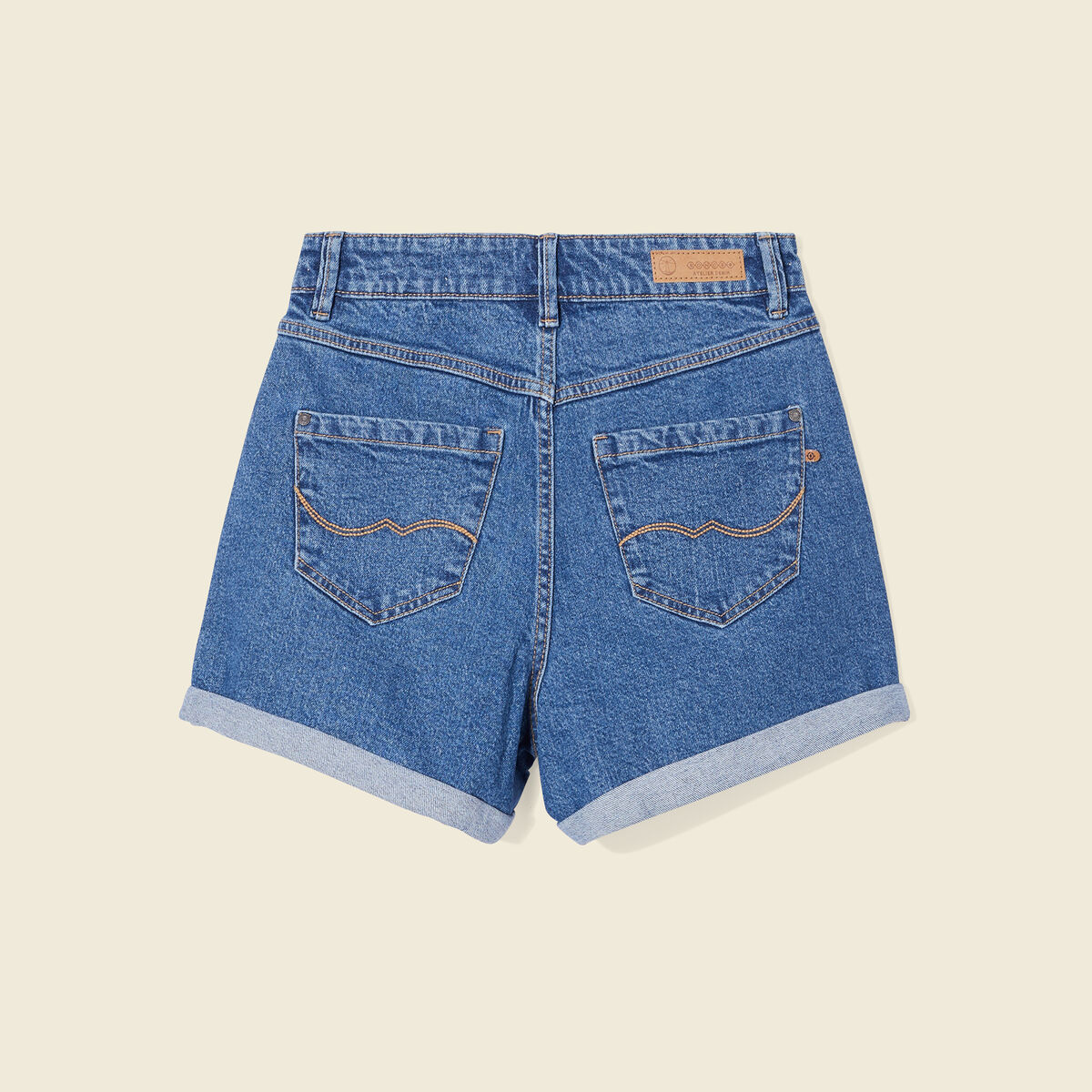 Short mom éco-responsable denim stone femme