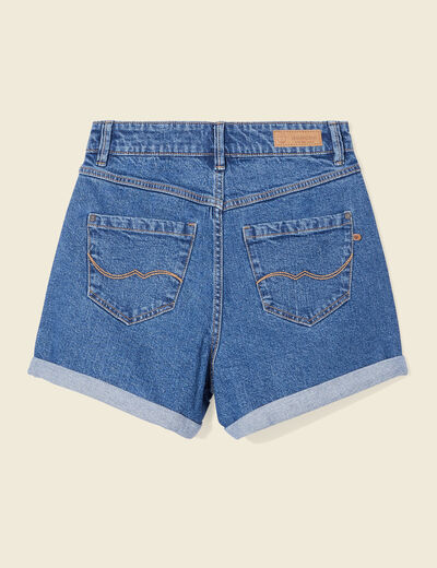 Short mom éco-responsable denim stone femme
