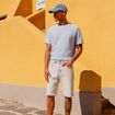 T-shirt manches courtes bleu ciel homme