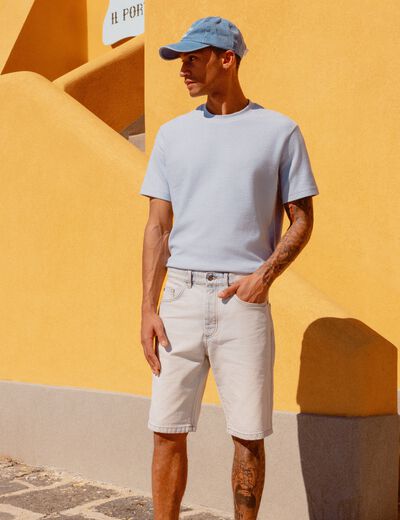 T-shirt manches courtes bleu ciel homme