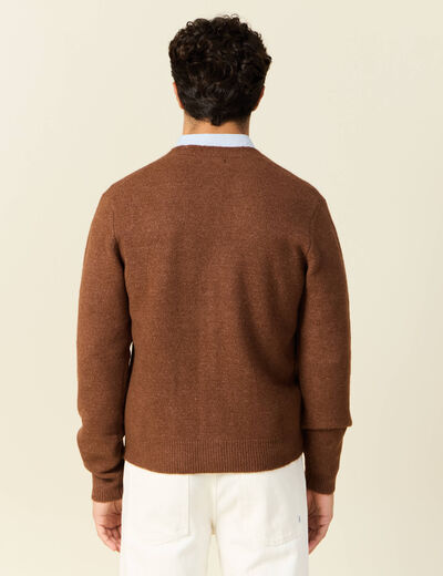 Gilet manches longues marron homme