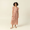 Robe longue droite fluide terracotta femme