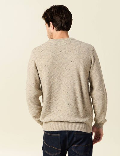 Pull manches longues beige homme