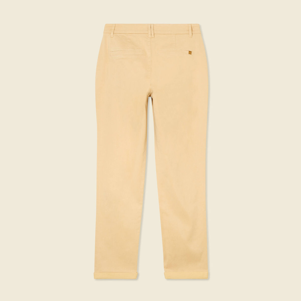 Pantalon chino cigarette beige femme