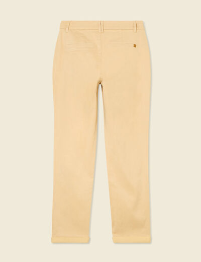 Pantalon chino cigarette beige femme
