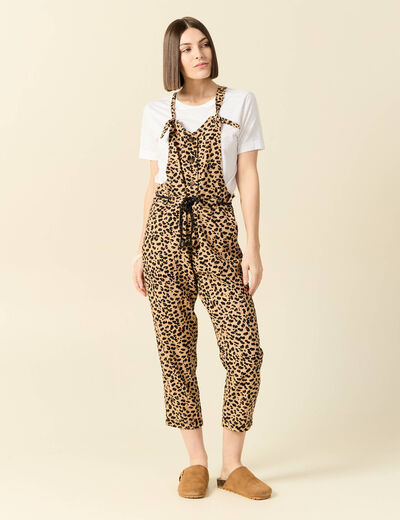 Salopette droite 7/8ème camel femme