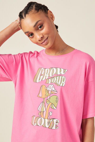 T-shirt manches courtes rose fushia femme