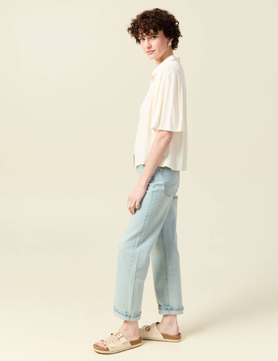 Chemise manches courtes creme femme