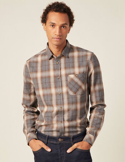 Chemise manches longues ecru homme