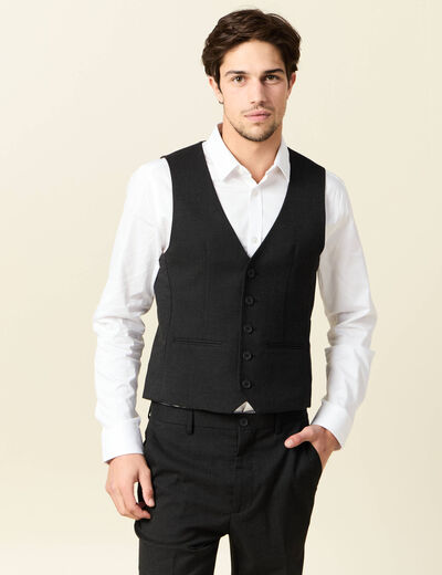 Veston sans manches noir homme