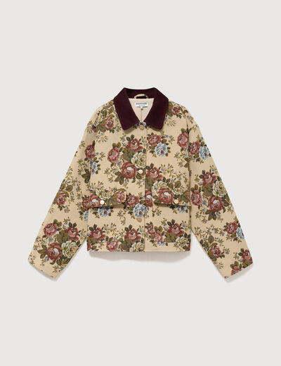 Veste manches longues doubl&eacute;e beige femme
