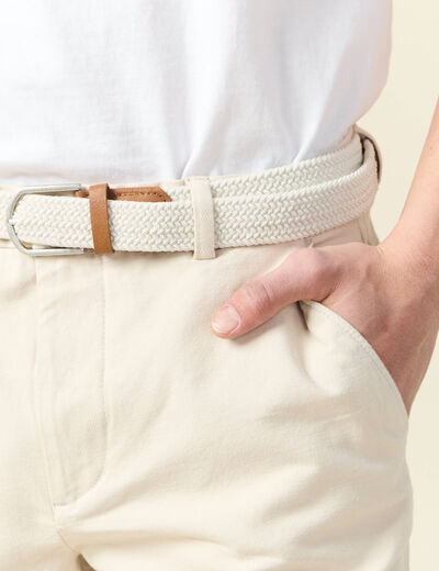 Bermuda droit chino ceinture sable homme