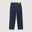 Jeans straight 7/8&egrave;me taille haute denim brut femme