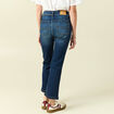 Jeans bootcut cropped taille haute denim brut femme