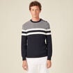 Pull manches longues bleu marine homme