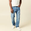 Jeans straight longueur 32 en coton denim stone homme