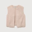 Gilet droit sans manches col rond ivoire femme