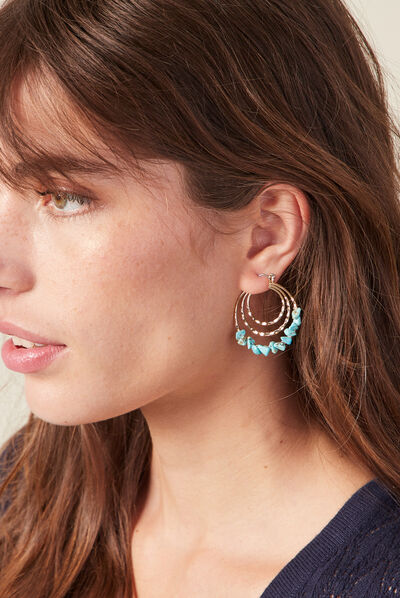 Boucles d'oreilels créoles bleu clair femme