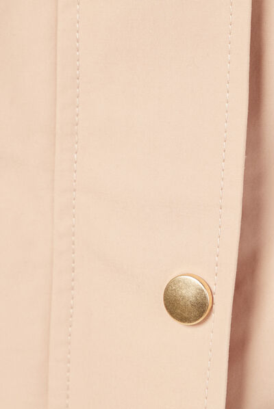Parka à capuche déperlante beige femme