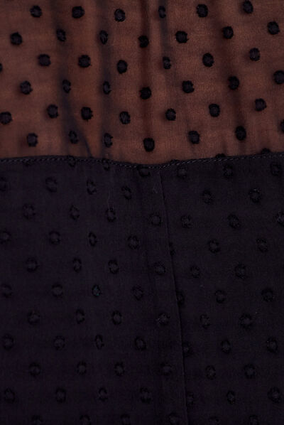 Robe trapèze manches 3/4 noir femme