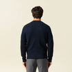 Pull col rond bleu marine homme