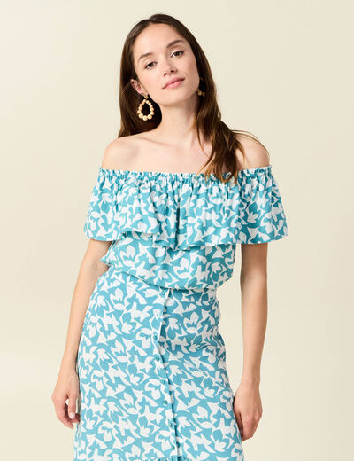 Blouse manches courtes blanc femme