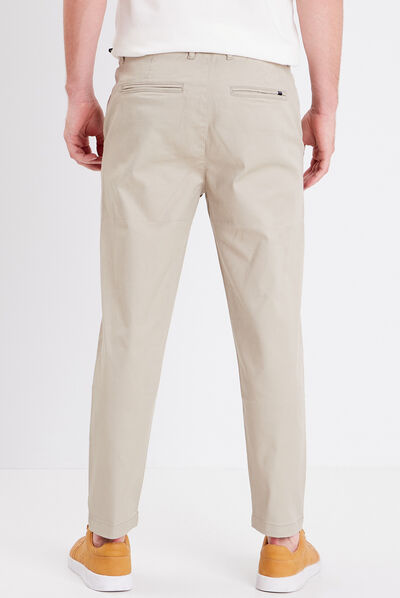 Pantalon chino tappered beige homme