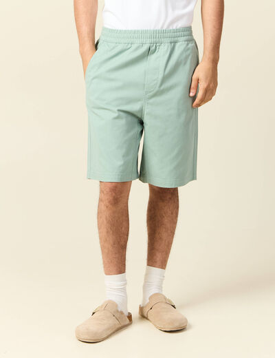 Bermuda droit vert olive homme