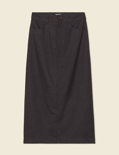 Jupe longue droite gris femme