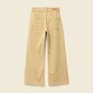 Jeans large ray&eacute; taille haute 7/8&egrave;me beige femme
