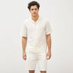 Col boyfriend manches courtes en coton ecru homme